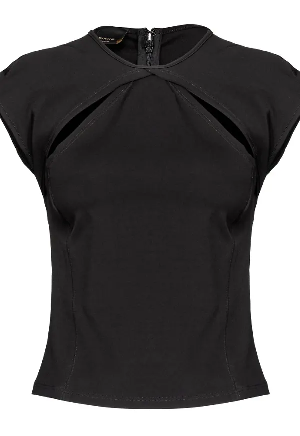 Pinko Trina TOP Neopre Fluido Svart, Dam