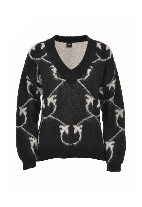 Pinko V-neck Knitwear Svart, Dam
