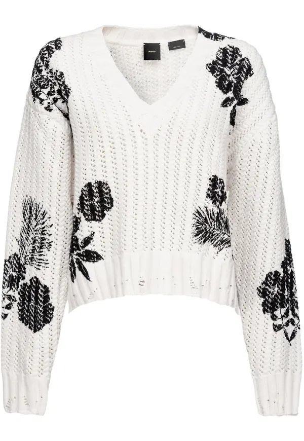 Pinko V-neck Knitwear Vit, Dam