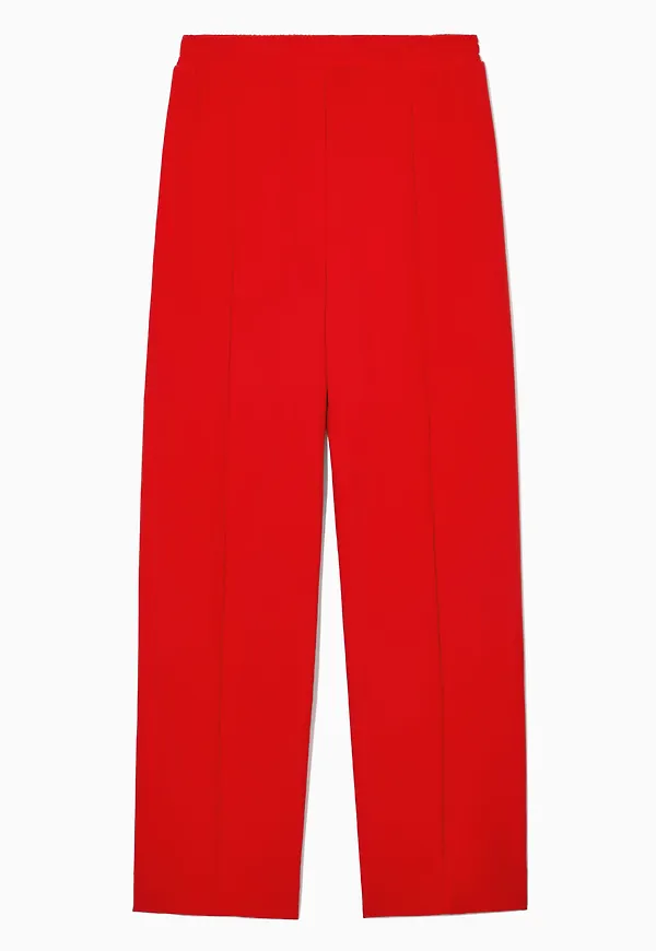 PINTUCKED STRAIGHT-LEG TROUSERS