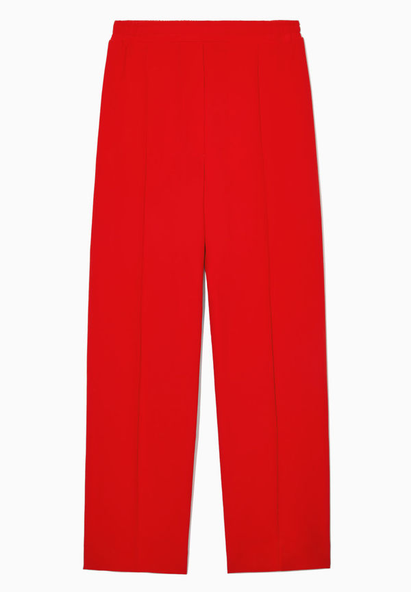PINTUCKED STRAIGHT-LEG TROUSERS
