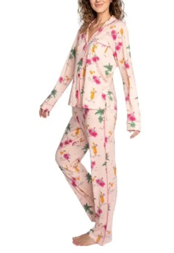 PJ Salvage Playful Prints Pyjama Ljusrosa X-Large Dam