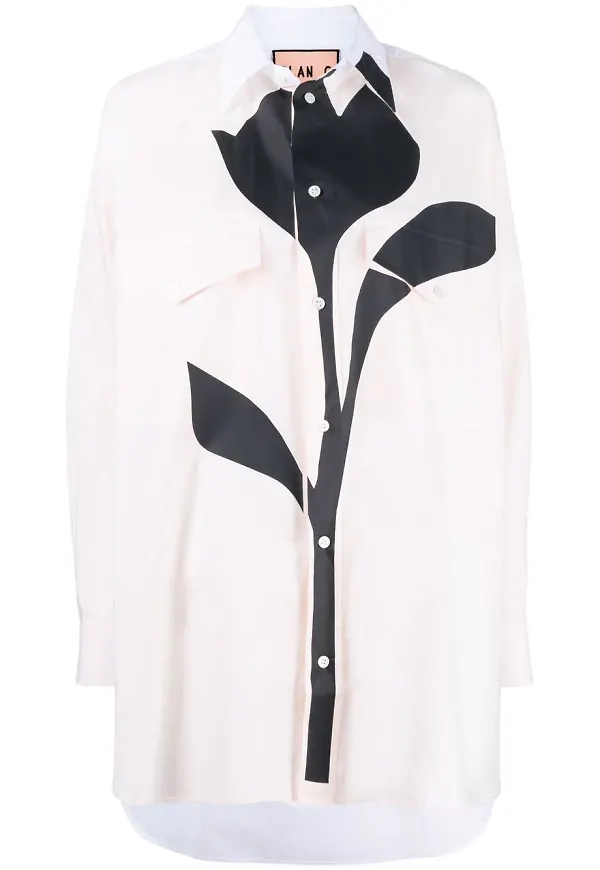 Plan C skjorta i oversize-modell - Rosa