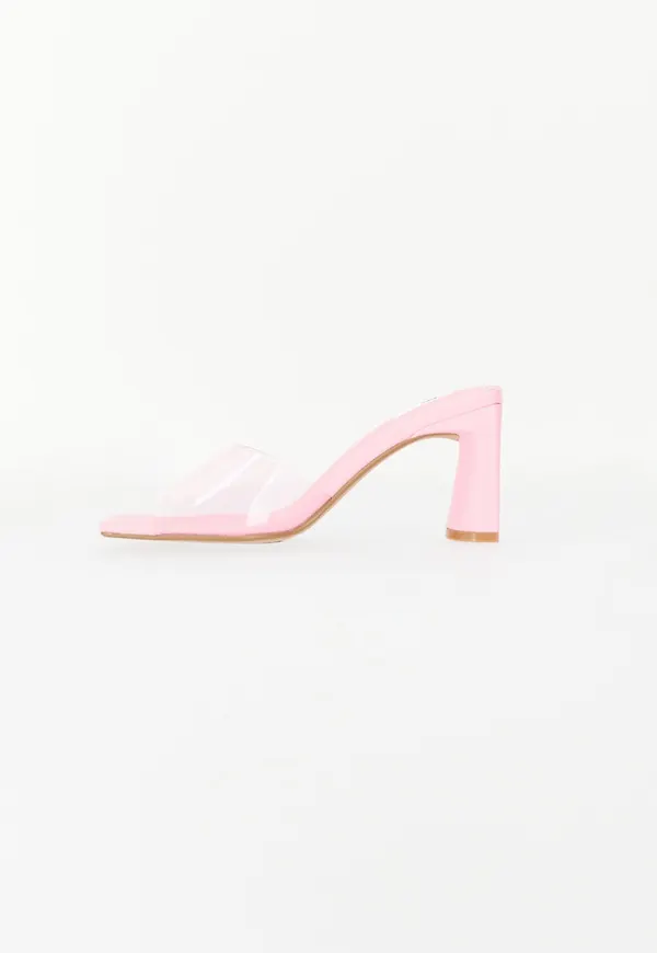 Plastic high heel sandals
