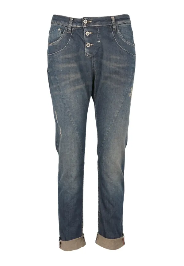 Please Beskurna jeans Blå, Dam