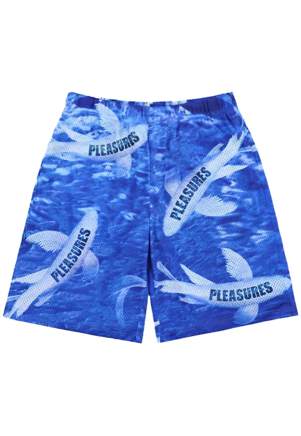 Pleasures Koi shorts i mesh - Blå