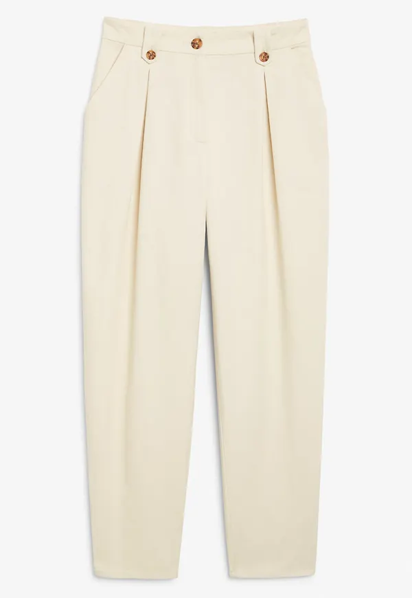 Pleat detail trousers - Beige