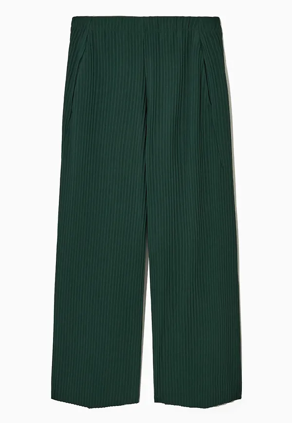PLEATED ELASTICATED TROUSERS
