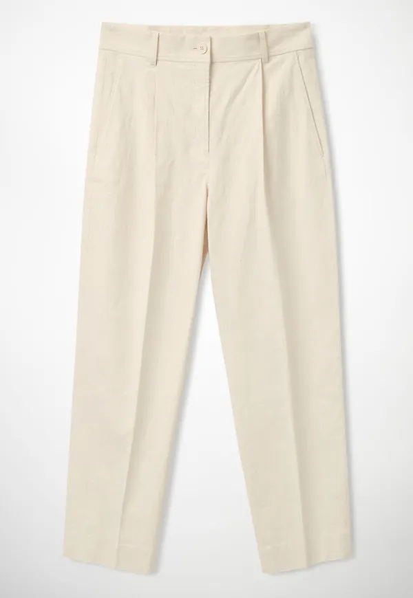 PLEATED LINEN TROUSERS