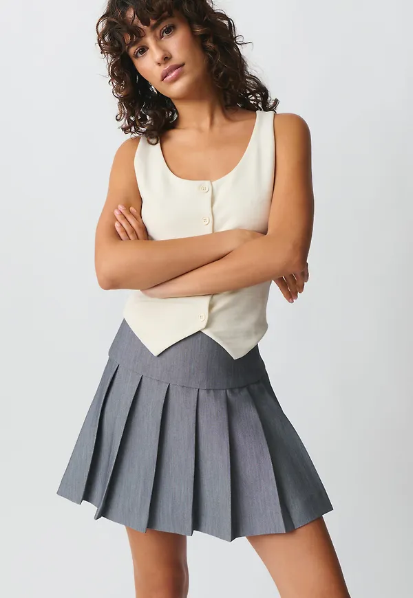 Pleated mini skirt