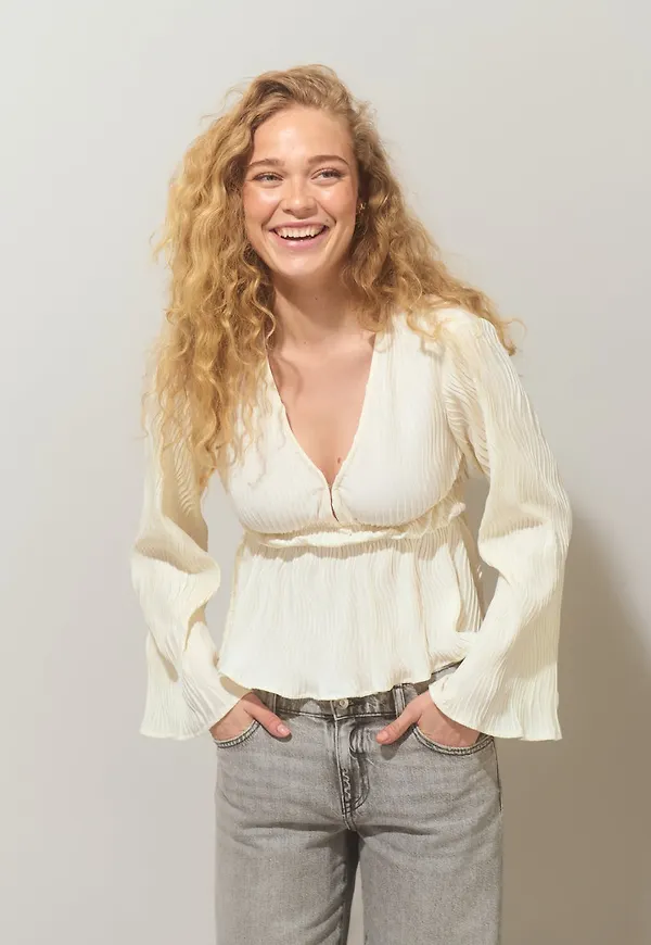 Pleated peplum top