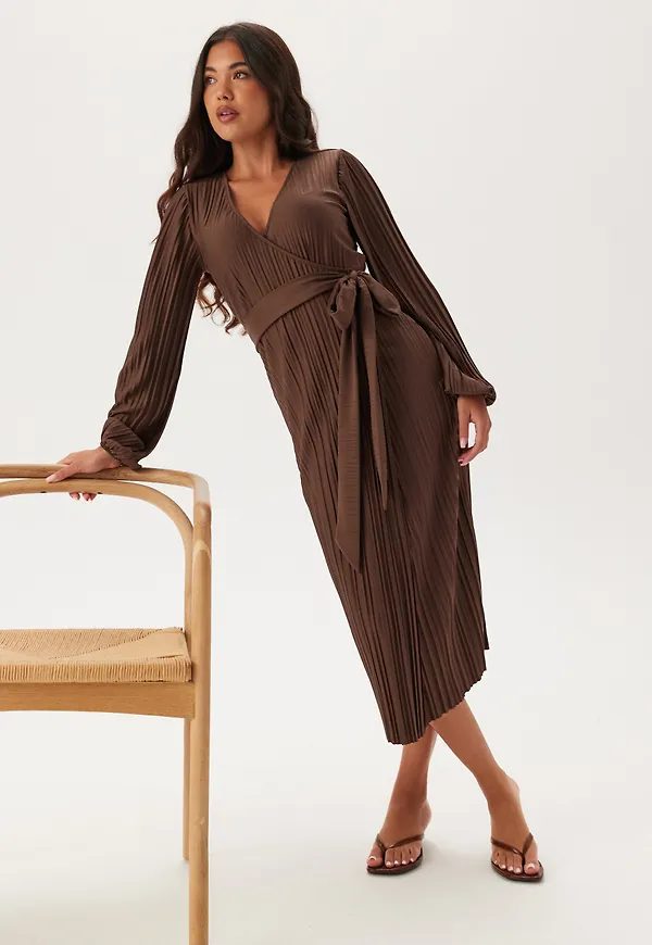 Pleated Wrap Dress