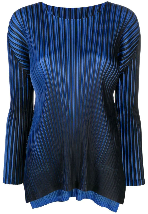Pleats Please Issey Miyake Alt Blinks långärmad topp med plisserad effekt - Blå