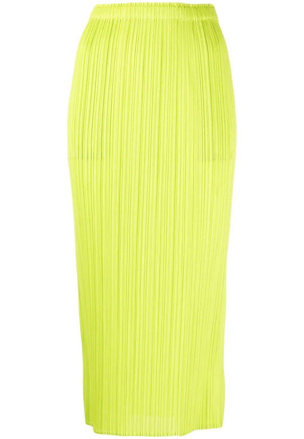 Pleats Please Issey Miyake finplisserad midikjol - Grön