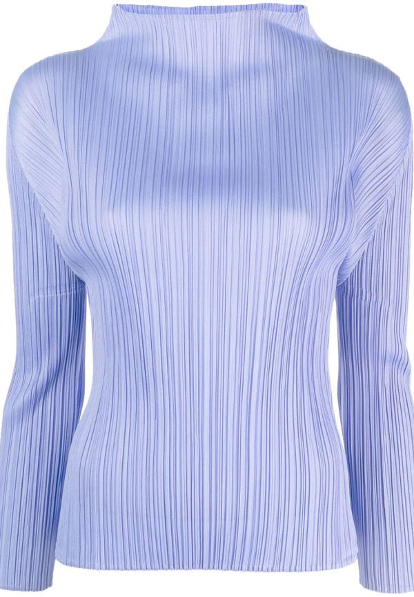 Pleats Please Issey Miyake långärmad topp med plisserad detalj - Lila