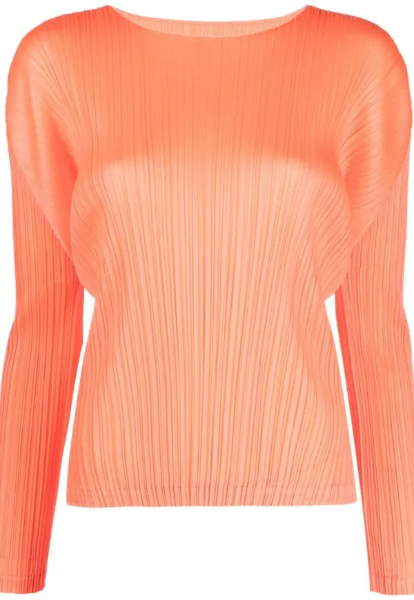 Pleats Please Issey Miyake Monthly Colours January plisserad topp - Orange