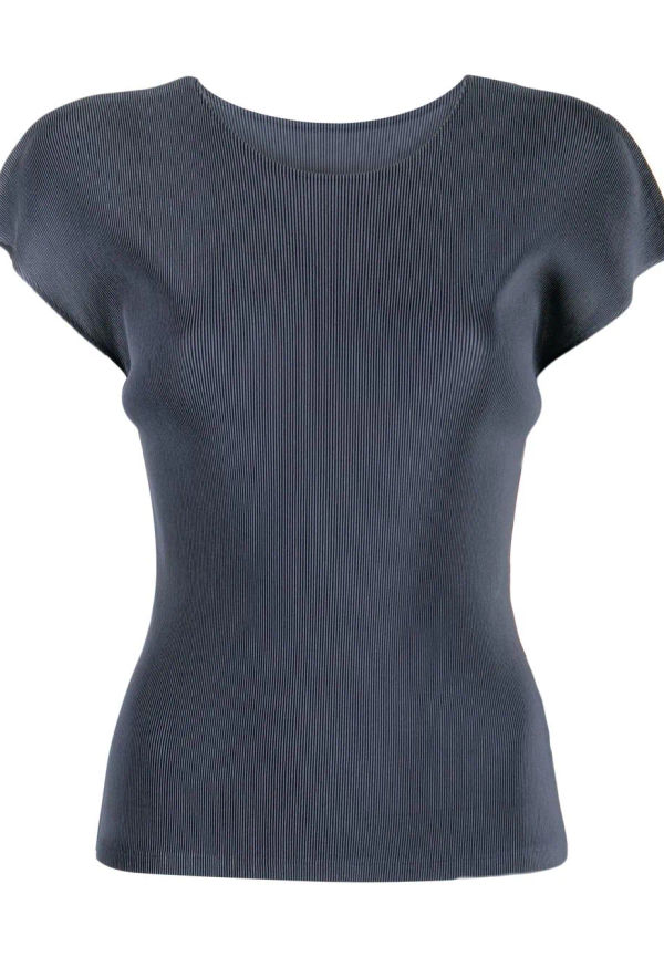 Pleats Please Issey Miyake plisserad kortärmad t-shirt - Blå