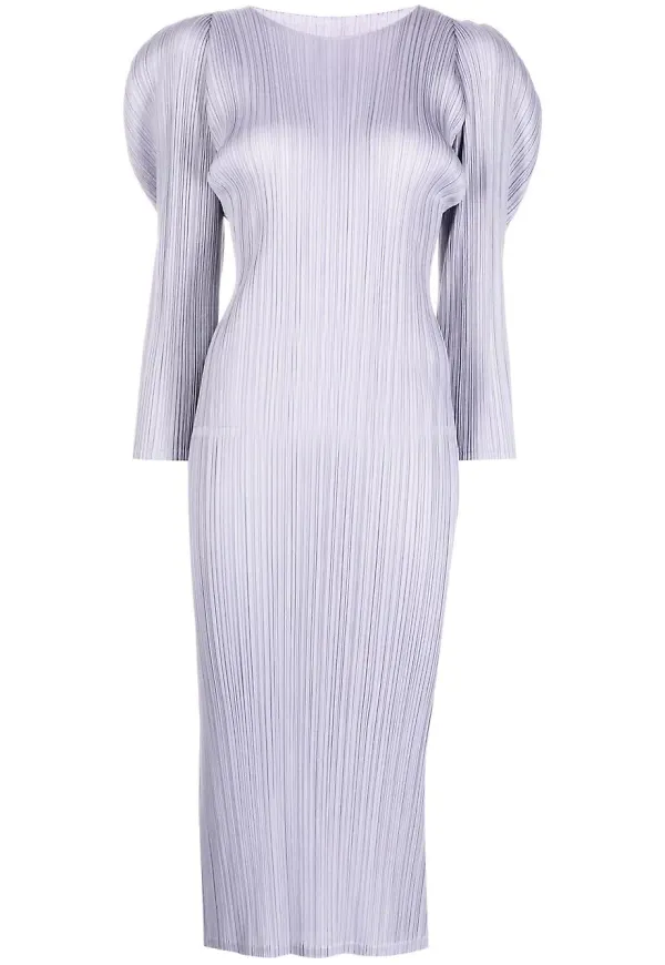 Pleats Please Issey Miyake plisserad oval midiklänning - Lila