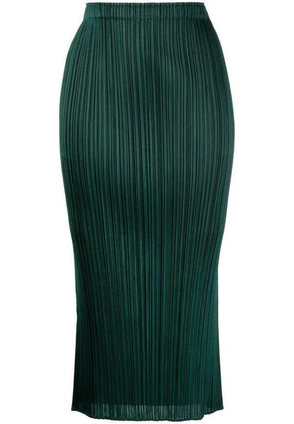 Pleats Please Issey Miyake plisserad pennkjol - Grön