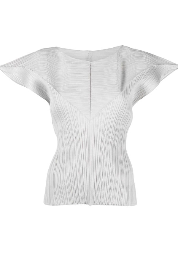 Pleats Please Issey Miyake plisserad topp med holkärm - Grå