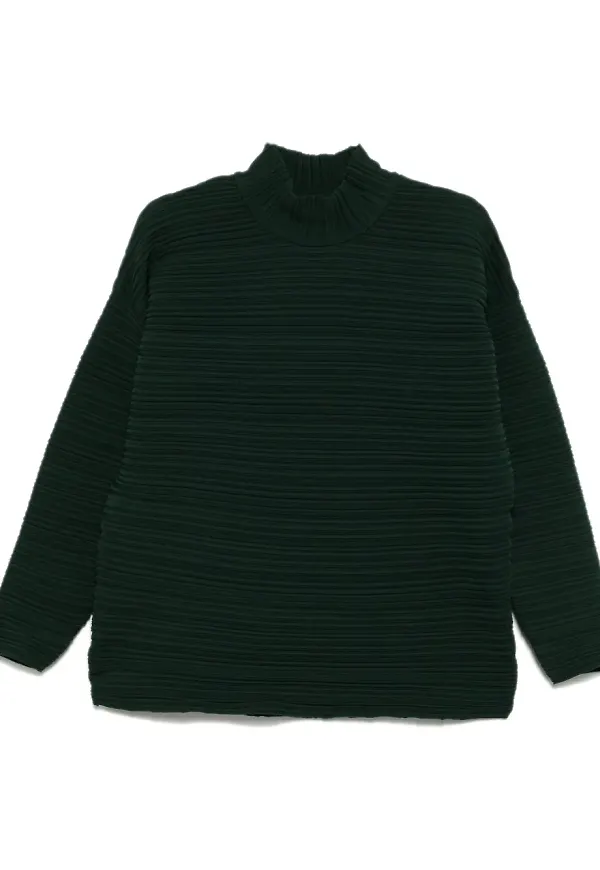 Pleats Please Issey Miyake stickad topp - Grön