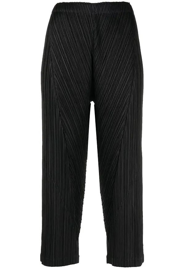 Pleats Please Issey Miyake trekvartsbyxor med plisserad detalj - Svart