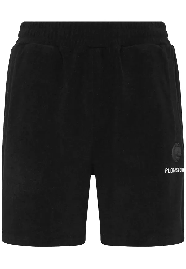 Plein Sport träningsshorts med svampaktig textur - Svart