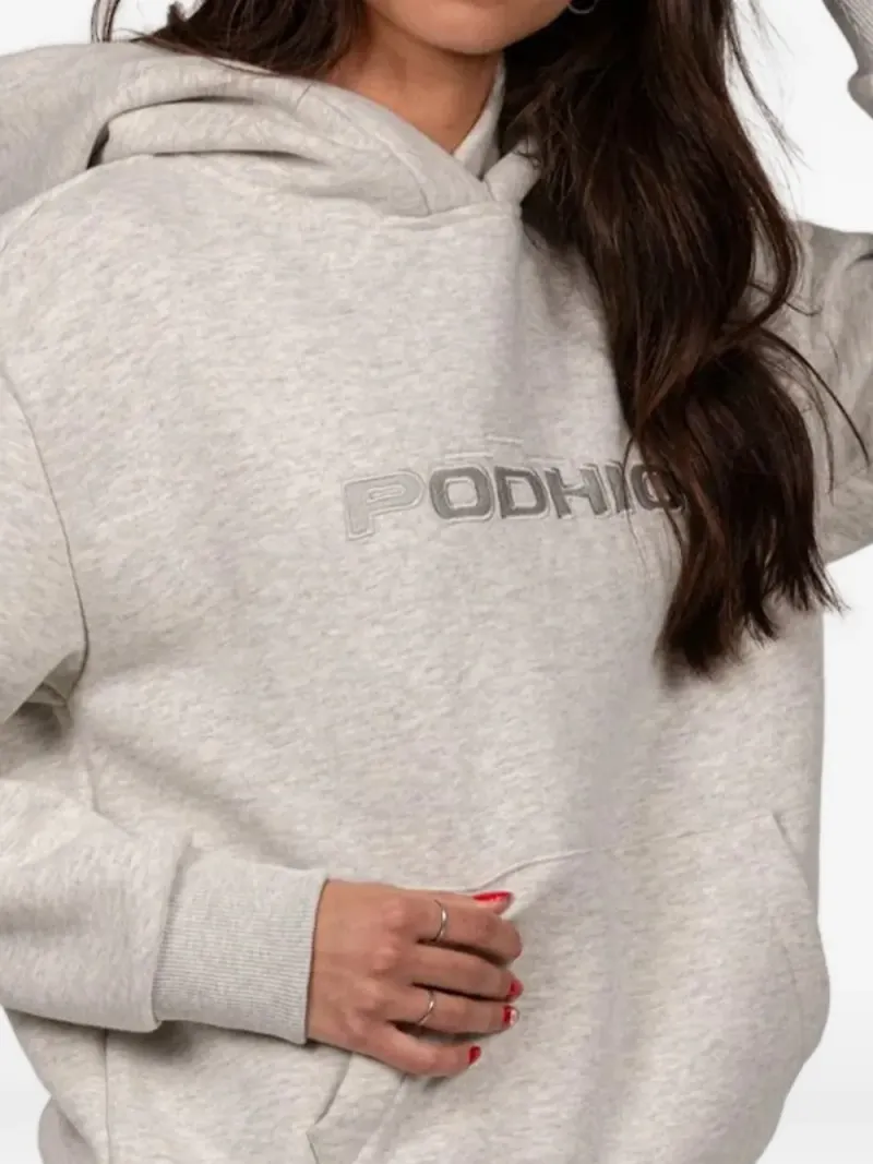 PODHIO hoodie med logotypdetalj - Grå