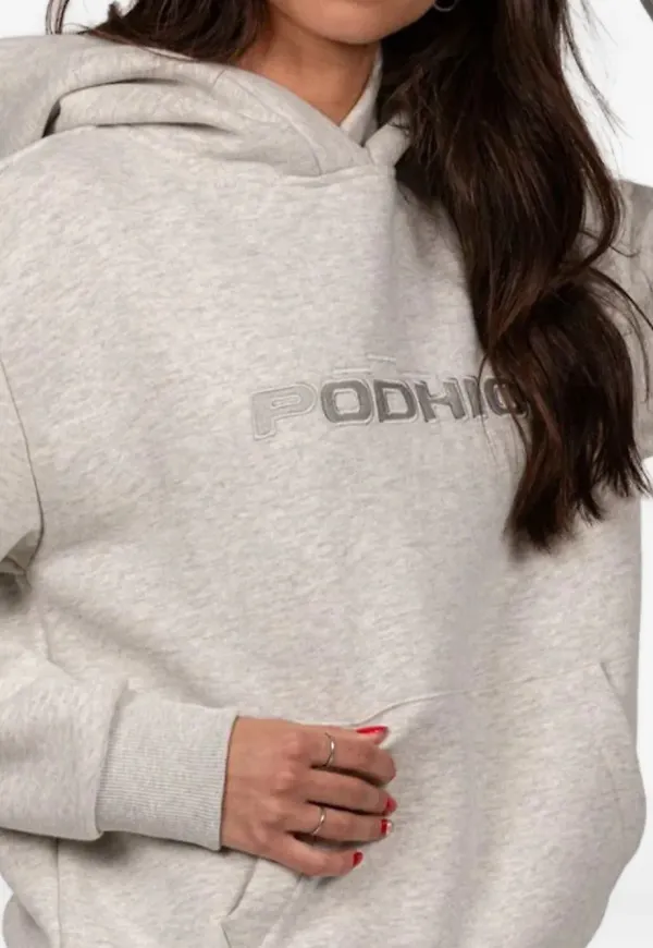 PODHIO hoodie med logotypdetalj - Grå
