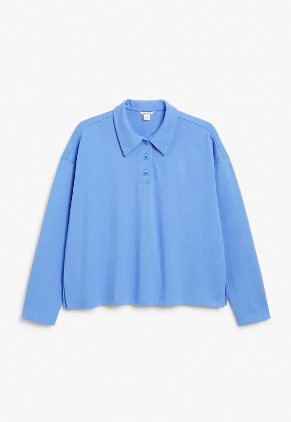 Point collar polo shirt - Blue