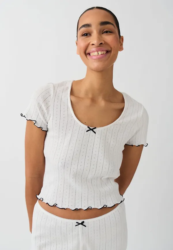 Pointelle pyjamas tee