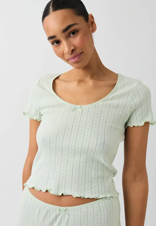 Pointelle pyjamas tee