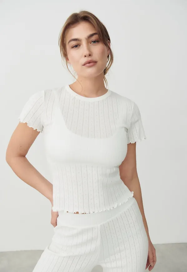Pointelle pyjamas tee