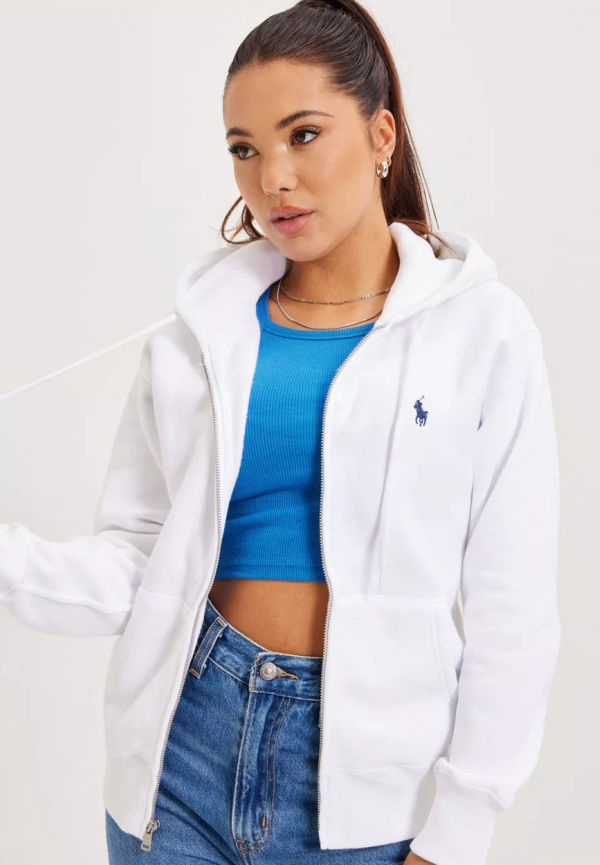 Polo Ralph Lauren - Hoodies - White - Fleece Full-Zip Hoodie - Tröjor