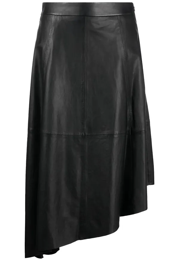 Polo Ralph Lauren asymmetrisk skinnkjol - Svart
