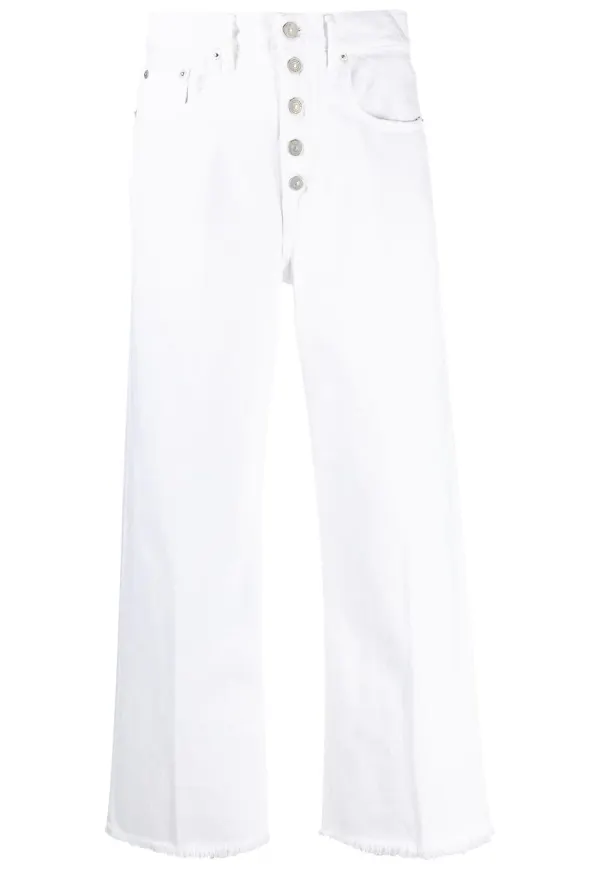 Polo Ralph Lauren croppade wide leg-jeans - Vit
