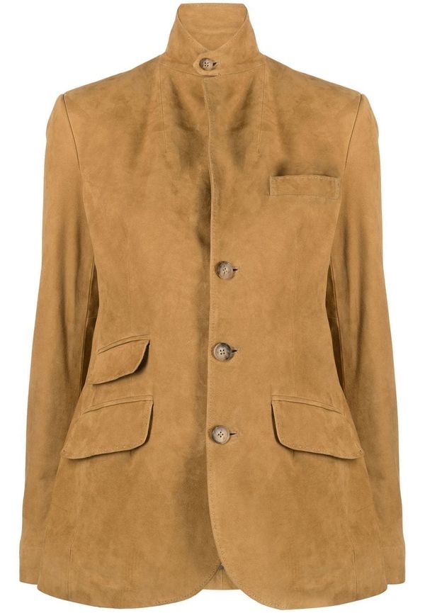 Polo Ralph Lauren enkelknäppt blazer med hög krage - Brun