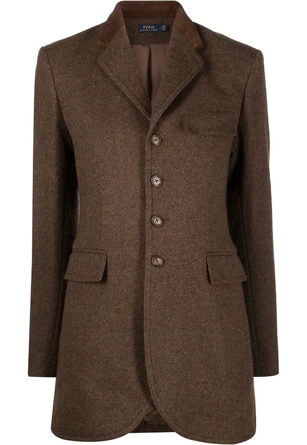 Polo Ralph Lauren enkelknäppt tweedblazer - Brun
