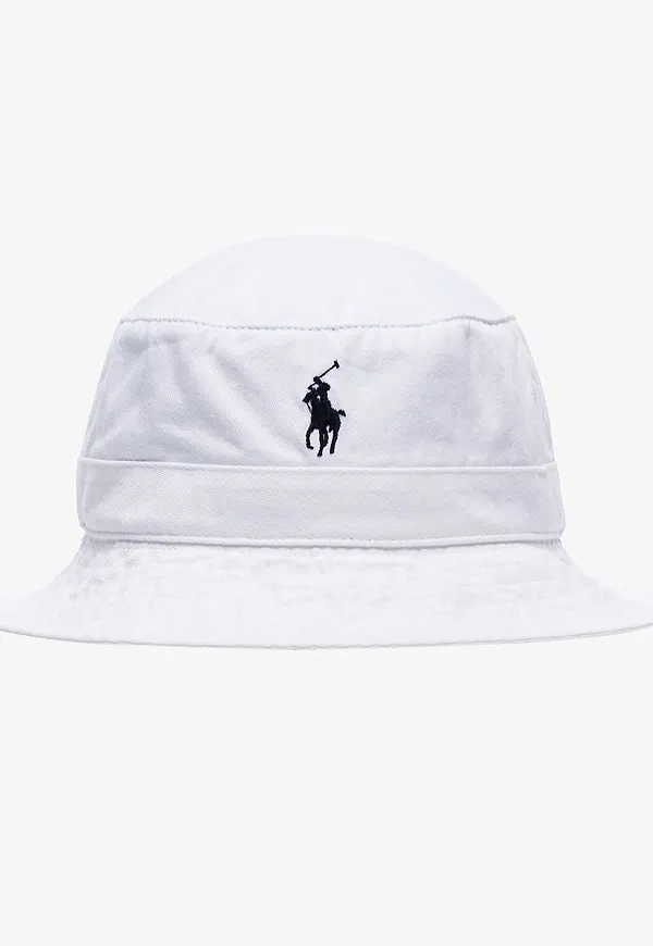 Polo Ralph Lauren fiskehatt med broderad logotyp - Vit