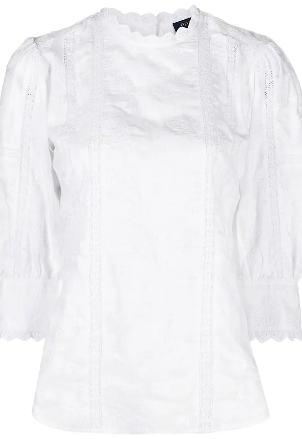 Polo Ralph Lauren Gia broderad blus - Vit