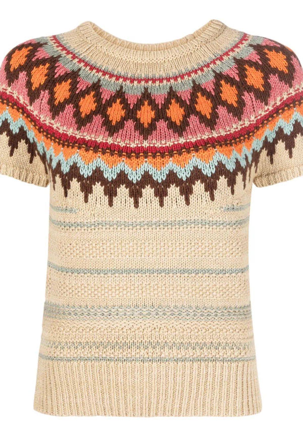 Polo Ralph Lauren jacquardstickad kortärmad tröja - Neutral