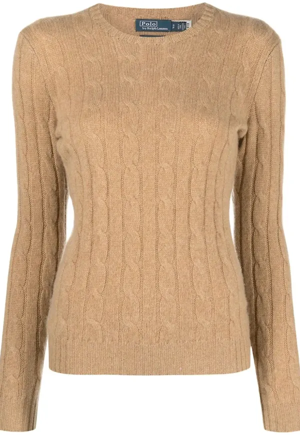 Polo Ralph Lauren kabelstickad kashmirtröja - Neutral
