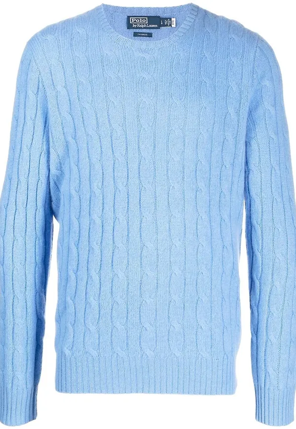 Polo Ralph Lauren kabelstickad kashmirtröja - Blå