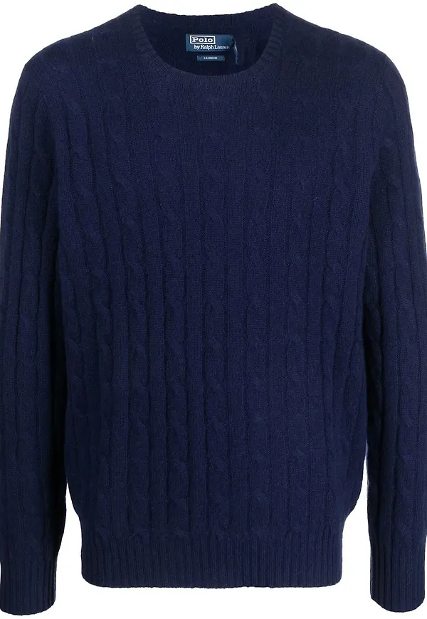 Polo Ralph Lauren kabelstickad kashmirtröja - Blå