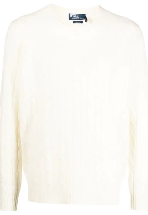 Polo Ralph Lauren kabelstickad kashmirtröja - Neutral