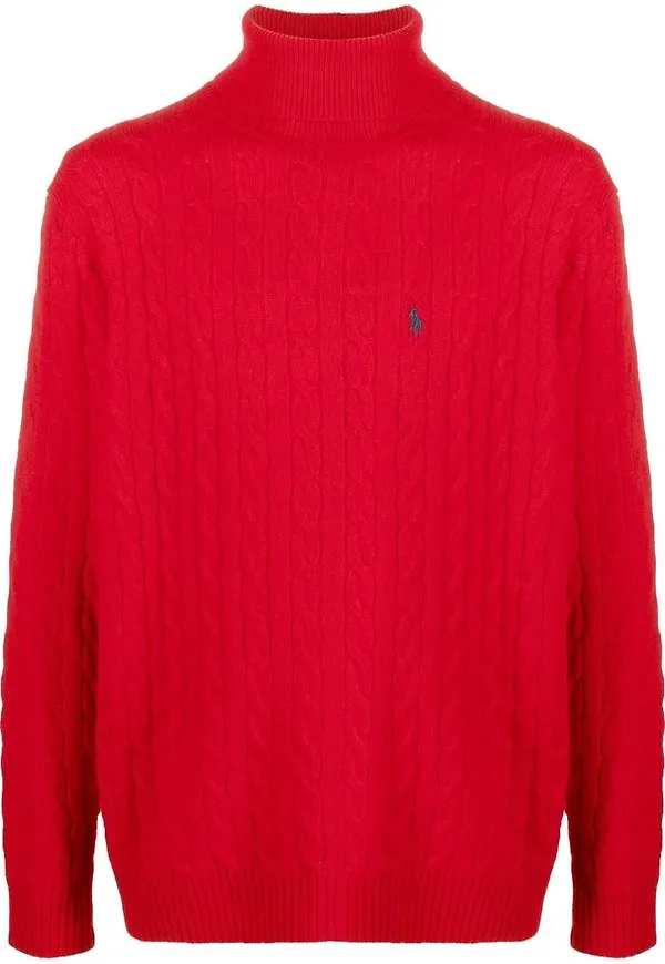 Polo Ralph Lauren kabelstickad kashmirtröja - Röd
