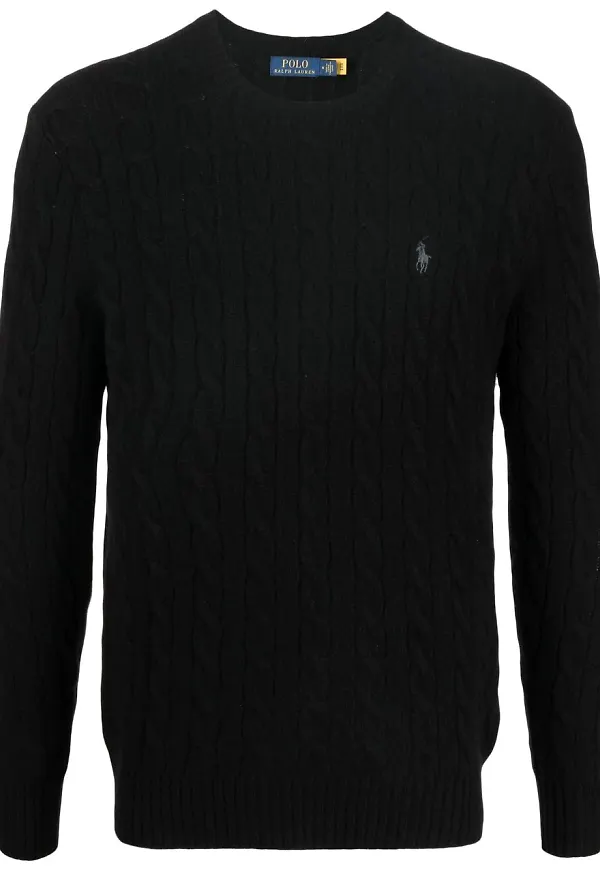 Polo Ralph Lauren kabelstickad tröja - Svart