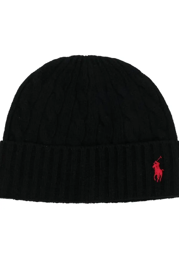 Polo Ralph Lauren kabelstickad väst med broderad logotyp - Svart