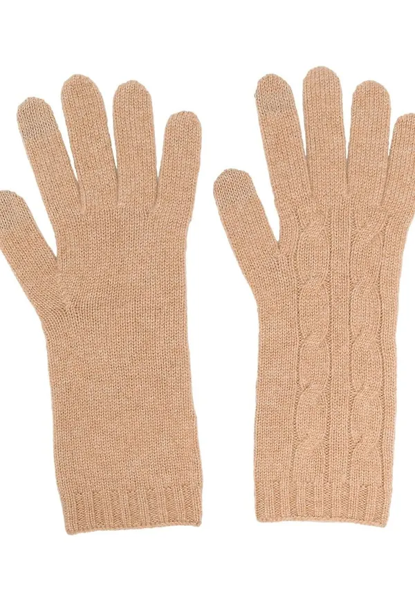 Polo Ralph Lauren kabelstickade kashmirhandskar - Brun