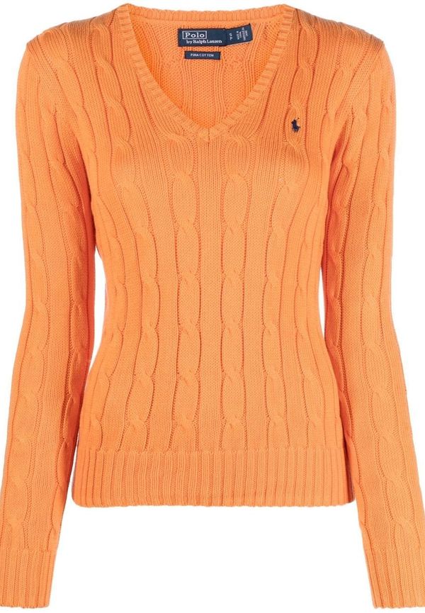 Polo Ralph Lauren Kimberly kabelstickad tröja - Orange